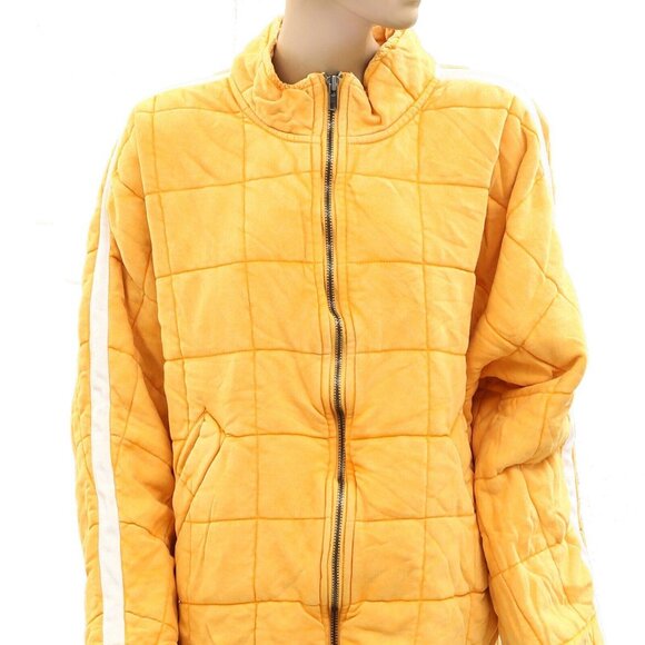 Free People Sports Rib Dolman Quilted Jacket Top Oversized Zip-Up M New 275859 - Picture 2 of 5